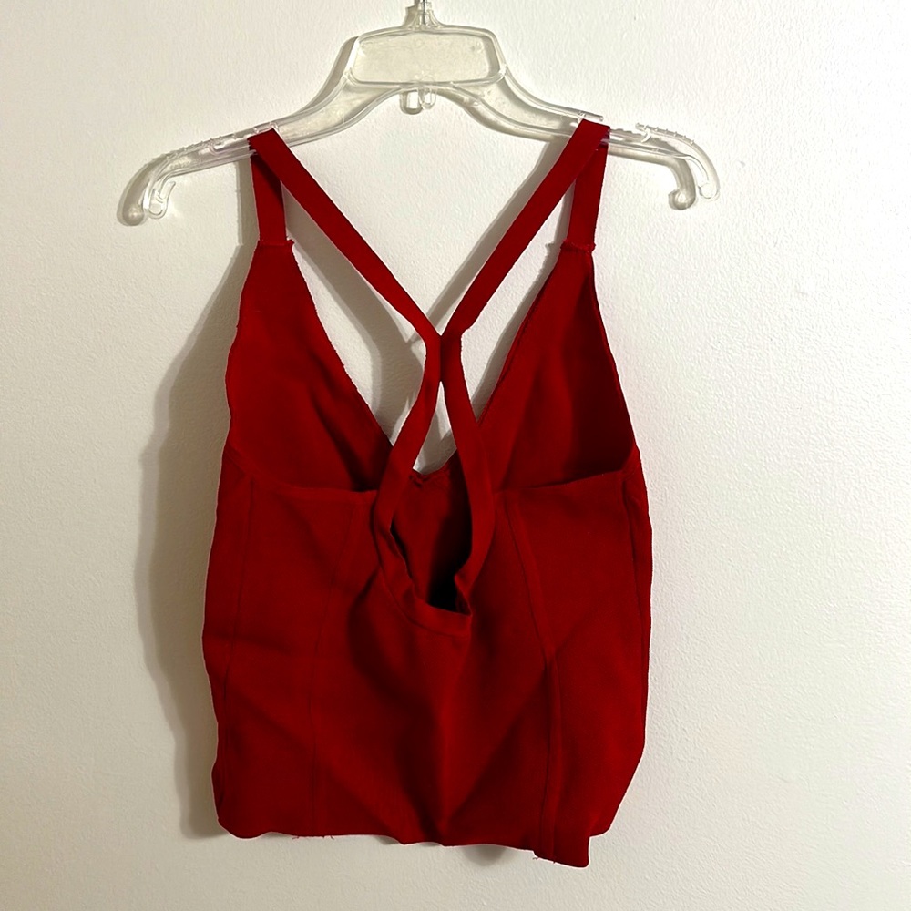 Red Crop Top With Strappy Back - Picture 2 of 3